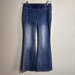Soft Surroundings Women's Jeans Size S Bootcut/Flare Wide Waistband Pull on Blue
